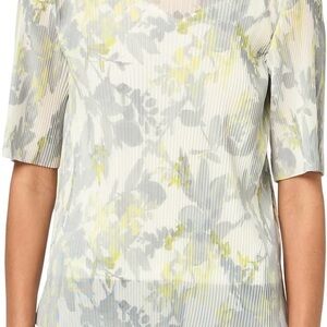 Calvin Klein Floral Blouse in Gray and Yellow